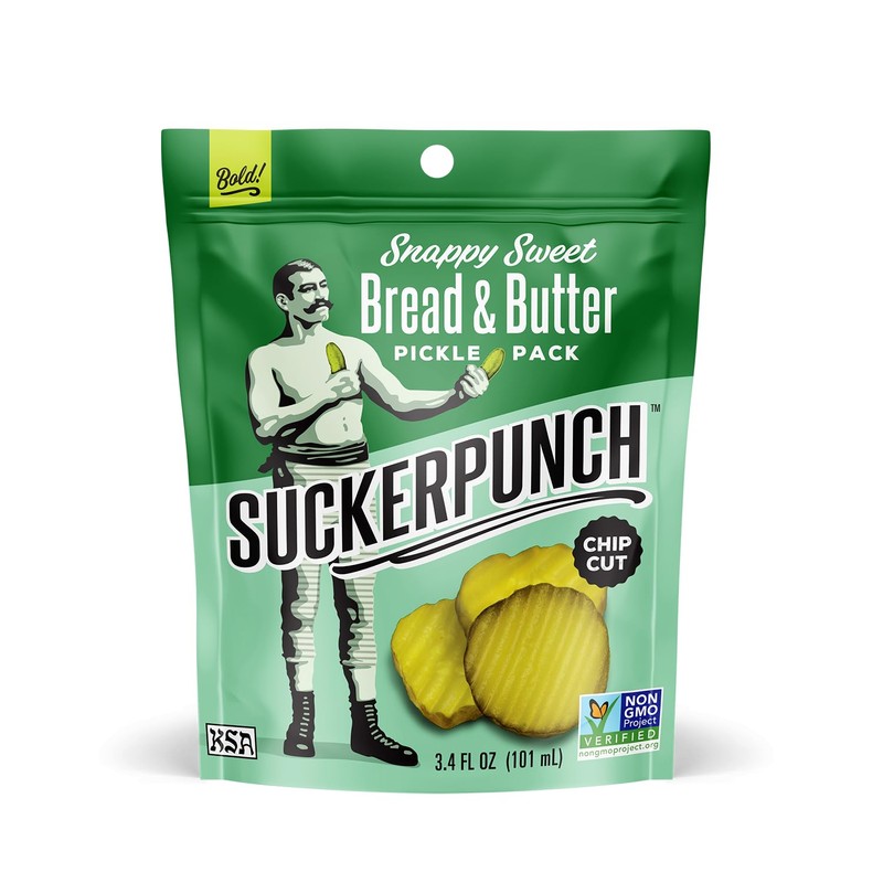 SuckerPunch Snappy Sweet Bread N’ Butter Dill Pickles Chip-Cut, Gluten