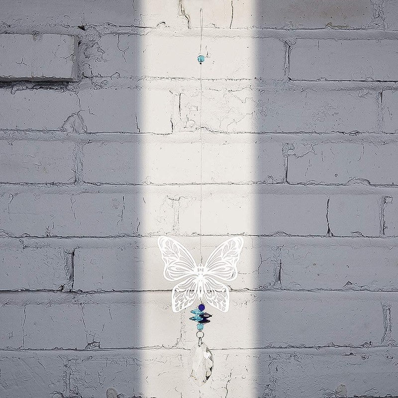 H&D Hanging Crystal Suncatcher, Metal Pendant