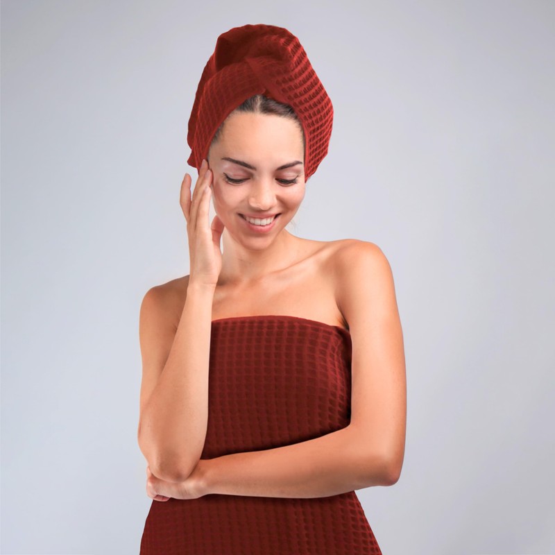 PÜSKÜL Premium Waffle Bath Towels Set of 2 - Organic