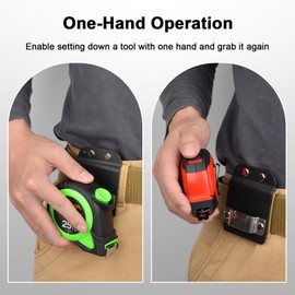 SavvyBloom Tape Measure Holder for Belt, Tape Measure Belt Clip, Measuring Tapes Holder Fits Up to 2" Tool Belts, Quickly Grab or Hang
