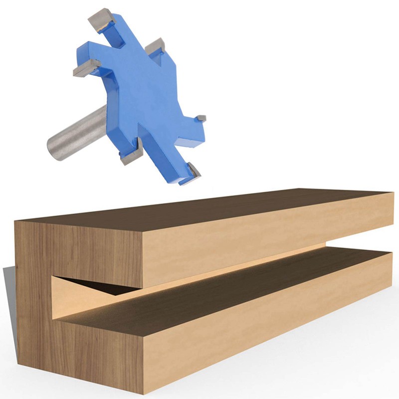 12mm Shank 6 Teeth TShaped Slotting Router Bit Woodworking Milling