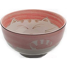 JapanBargain 2483, Japanese Porcelain Bowl Soup Bowl Pho Bowl Ramen Bowl Made in Japan, Maneki Neko Smiling Cat Pattern, 5-inch (4, Pink)