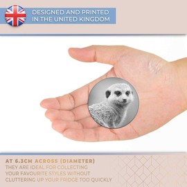 Destination Vinyl ltd Magnet for Refrigerator, Fridge BW - Little Cute Meerkat Animals Mongoose for Office, Cabinet and Whiteboard, Magnetic Stickers, 41235