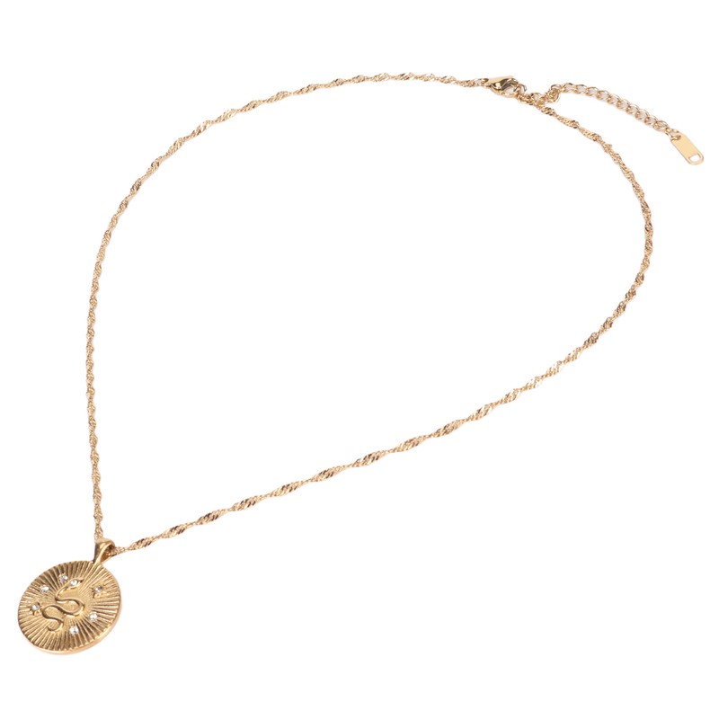 White Zircon Women Necklace Snake Pattern Electroplated Fashionable Female Pendant