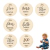 7 Pcs Baby Milestone Cards,Wooden Double Sided Round Baby Month
