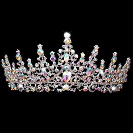 Crystal Wedding Crown for Women - Birthday Headband, Queen Tiara Bridal Headpiece, Hair Accessories for Party