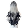 TTYAO REII Gray Black Gradient Wig Women Long Wavy Wig