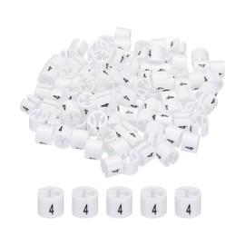 MECCANIXITY Clothes Hanger Marker Colored Hanger Sizer Garment Markers Tag (Number 4, White) for Garment Clothing Color Coding, Pack of 100 Pcs