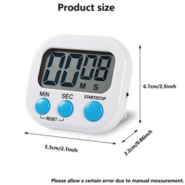 VINPAM Digital Kitchen Timer with Magnetic Back, Vertical Stand, and Hang Hole - Loud Alarm for Precise Cooking and Baking - Countdown Clock (Color)