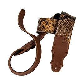 Franklin Strap 2'' Snakeskin Ball Glove Leather Guitar Strap (Cognac)