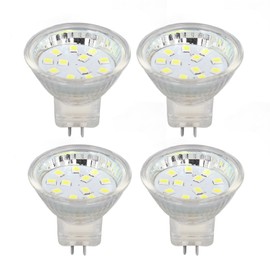 4PCS MR11 12LED Light Bulb 2W 300LM Spot Light Bulb Double Pin Base Landscape Light BulbCold White 6000K