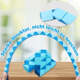 ECHOCUBE Magic Snake Cube, 48 Blocks Magic Snake Ruler Twist Puzzle Party Gifts, Educational Creative Snake Fidget Toy for Kids/Adults (Blue)