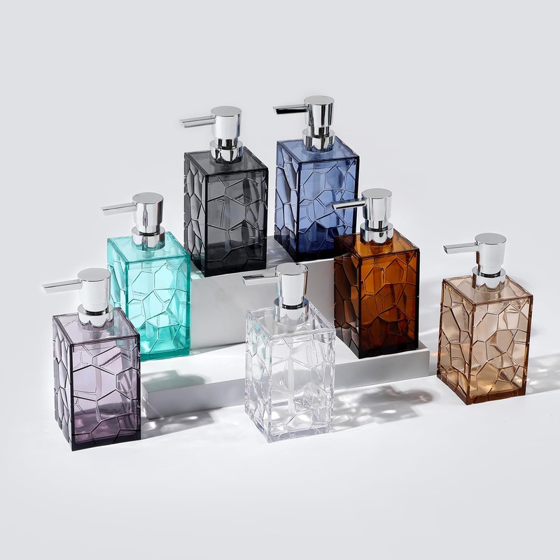 Hand Soap Dispenser, Clear Acrylic Plastic Liquid Pump Bottles Refillable