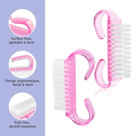 Pack of 6 Nail Brushes, Hand Brush, Plastic Nail Brush, Hand Brush with Handle, Nail Brush Set for Nails, Fingernail Brush for Nail Art Cleaning