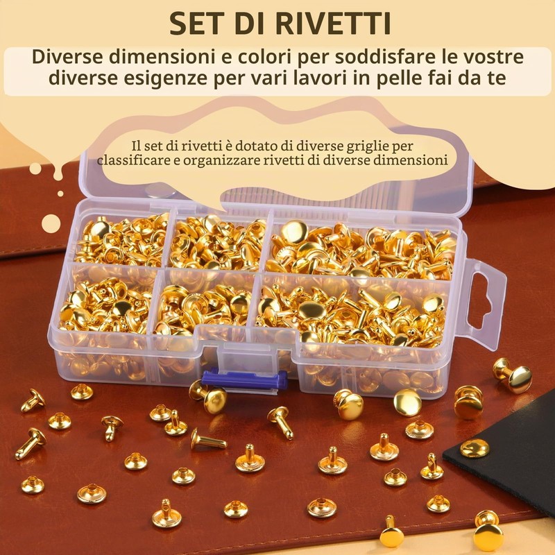 Tundi Set di 300 rivetti cavi, in 3 misure, in