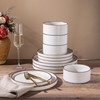 LERATIO Ceramic Dinnerware Sets for 4, High Edge Stoneware Plates
