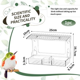 Window Bird Feeder, 2-in-1 Bird House Window Pane, Bird Feeder with Suction Cups, Transparent Feeding House for Birds, Weatherproof Feeding Station for Wild Birds, Garden and Balcony