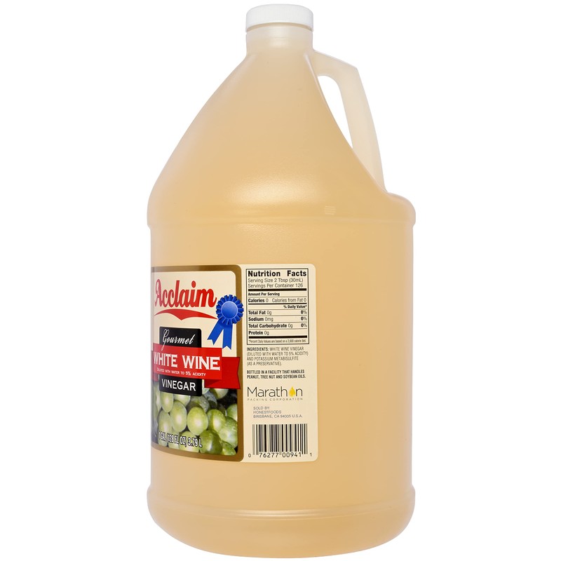 Acclaim Gourmet White Wine Vinegar, 128 Ounces (1 Gallon) -