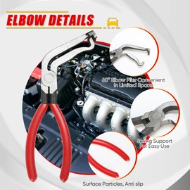 Oiforce Automotive Electrical Disconnecting Pliers,Fuel Injectors and Hose Removal Pliers for Fuel and Vacuum Line Hose Removal; Repair Tools with Non-slip Handles and Carbon Steel Heads; 3 Packs