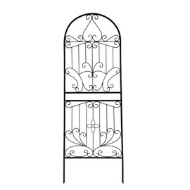 SCENDOR Trellis for Climbing Plants 59" H x 22" W Metal Unique Design Decorative Garden Structure Weather-Resistant Lattice Outdoor Decor Flowers Roses Vine Ivy Clematis Black Coating 1 Pack