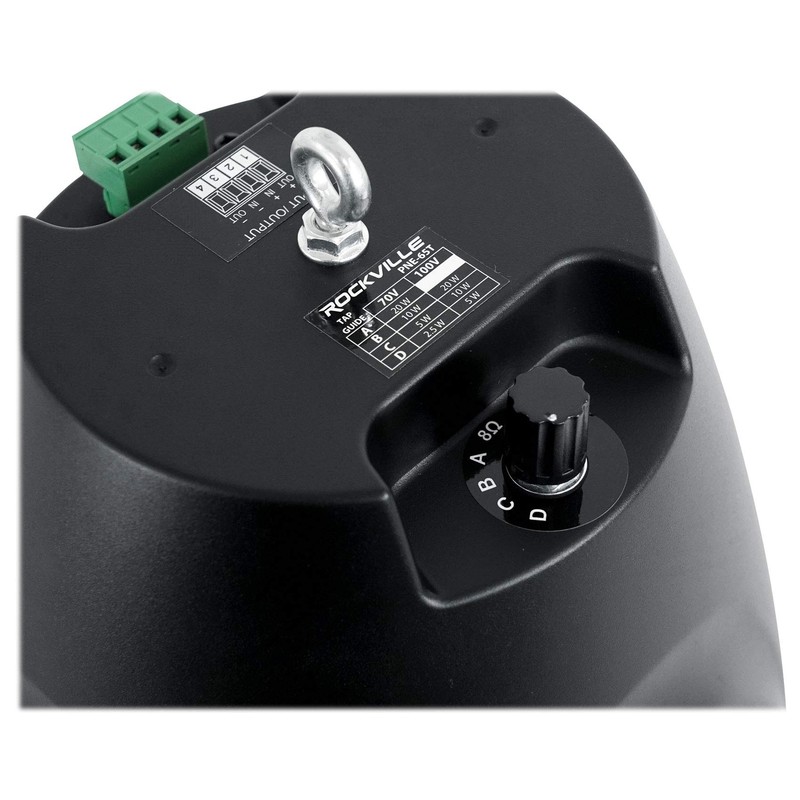 Rockville PEN-65T 6.5" 70V Hanging Pendant Speaker, Black, Easy Install,