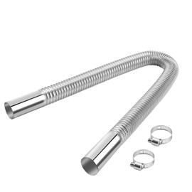 1 inch Stainless Steel Exhaust Hose,23.6" Flexible Exhaust Pipe,Diesel Heater Flexible Exhaust Tubing with 2 Hose Clamps Generator Exhaust Hose Parking Air Heater Fuel Tank Diesel Gas