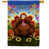 Breeze Decor H113051 Gobble Fall Thanksgiving Decorative Vertical House, Thick