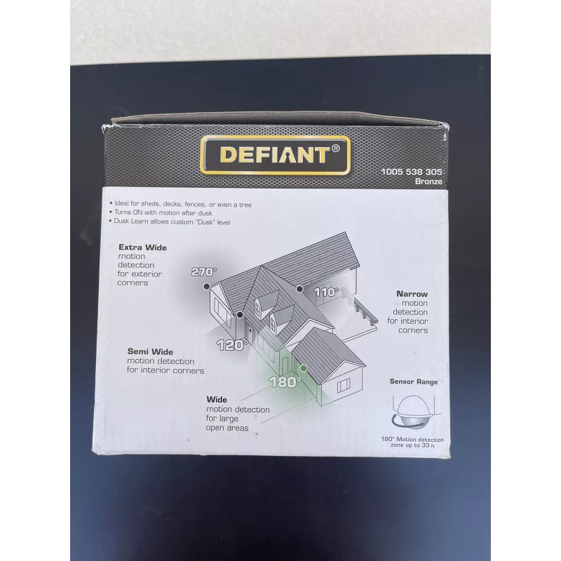 Defiant 180-Degree BronzeMotion Activated Security Integrated LED Flood Lights✅