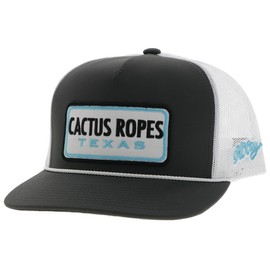 HOOEY Adjustable Snapback Trucker Hat with Cactus Ropes Logo Charcoal/White