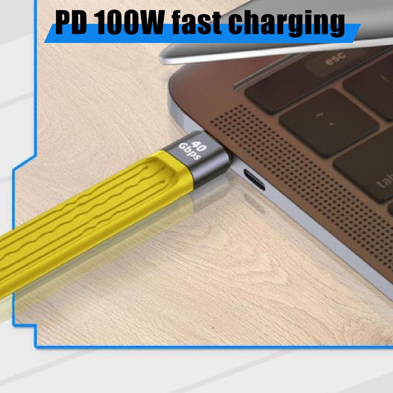 Short USB To USB C Cable 40Gbps 100W Fast Charging