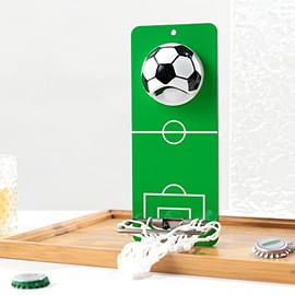 Arola Abridor magnético de botellas de fútbol, abridor de pared de metal extraíble con colector de tapas, regalo para amantes del fútbol, la cerveza y los hombres, uso como decoración de cocina y patio.