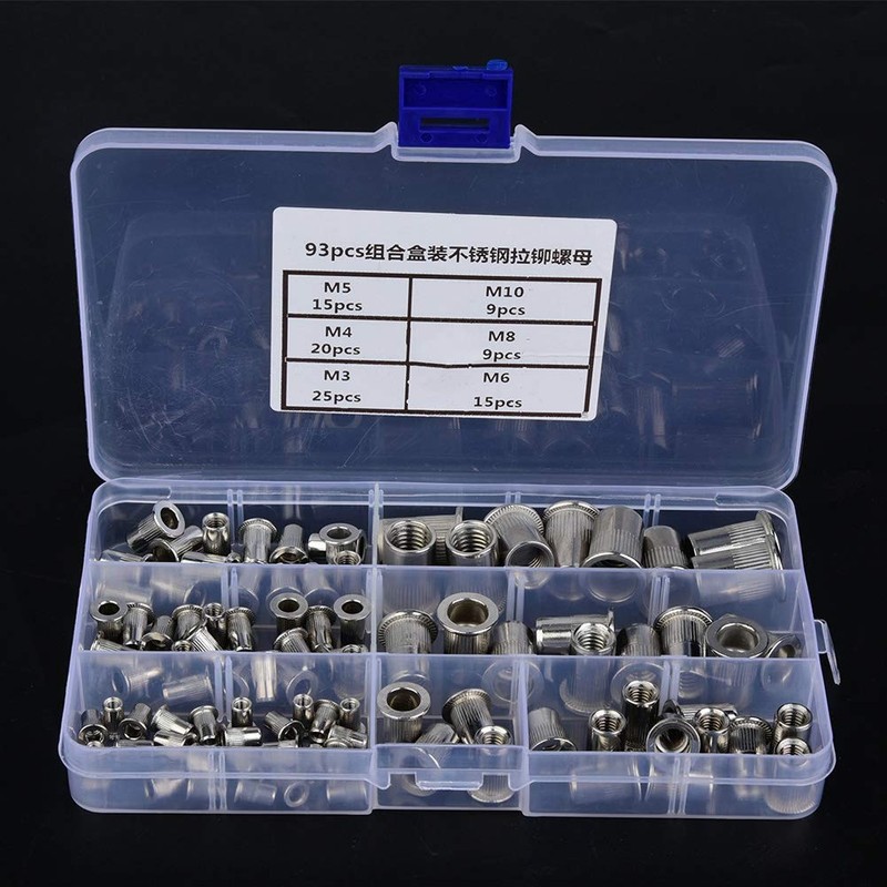 Rivet Nuts, 93 Pieces 304 Stainless Steel Blind Rivet Nuts
