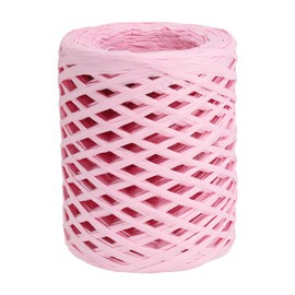 PATIKIL Raffia Ribbon 100 Yard, 1 Roll Natural Packing Paper Twine String for Crochet Box Wrapping Craft Holiday Decor, Pink