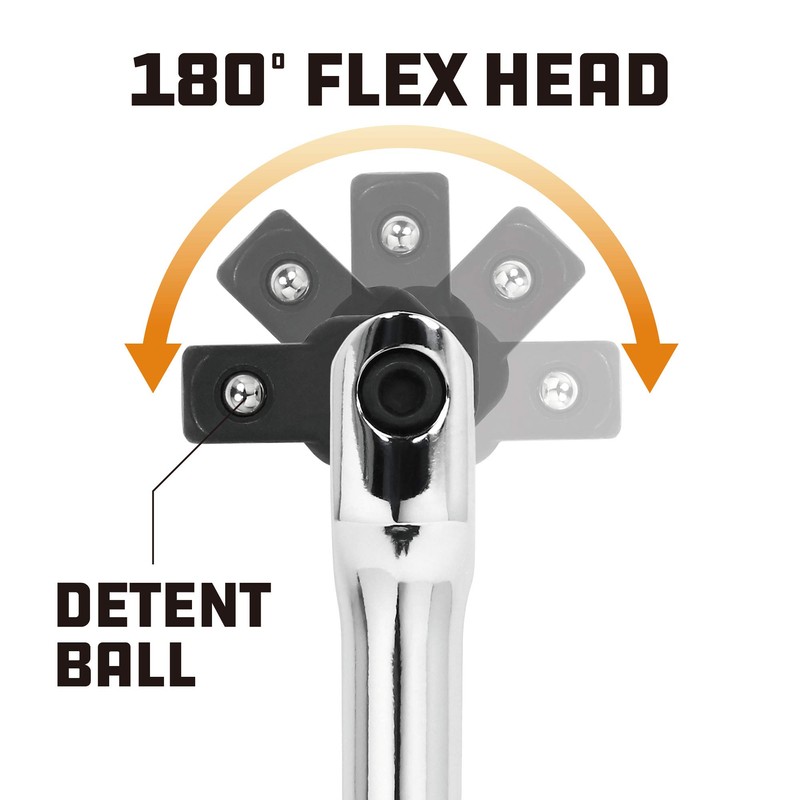 Powerbuilt 1/2" Drive Flex Handle, 12 Inches Long Extension Breaker