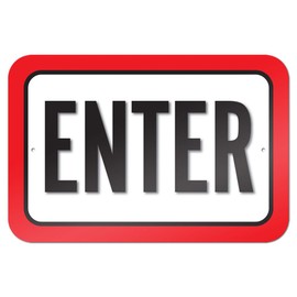 Enter 22.9cm x 15.2cm (9" x 6") Metal Sign