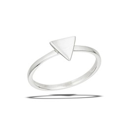Geometric Modern Triangle Stacking Ring New .925 Sterling Silver Band Size 10