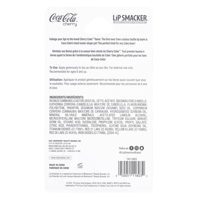 Lip Smacker Coca Cola Collection Lip Balm, Flavored Moisturizing, Smoothing