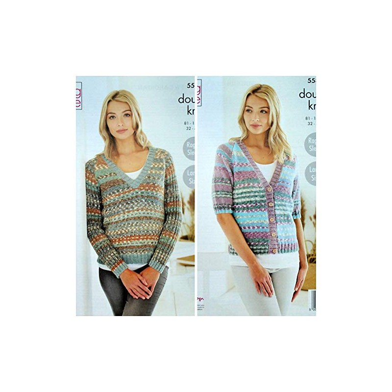 King Cole Knitting Pattern Ladies Cardigan and Jumper in Drifter
