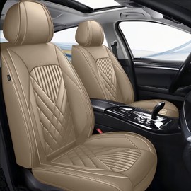 TTX LIGHTING Car Seat Covers Full Set Fit for Buick Encore GX 2020-2024 2025 Automotive Seat Covers Waterproof Faux Leather Seat Cushions Protector Compatible with Airbag(5 Seats,Beige)