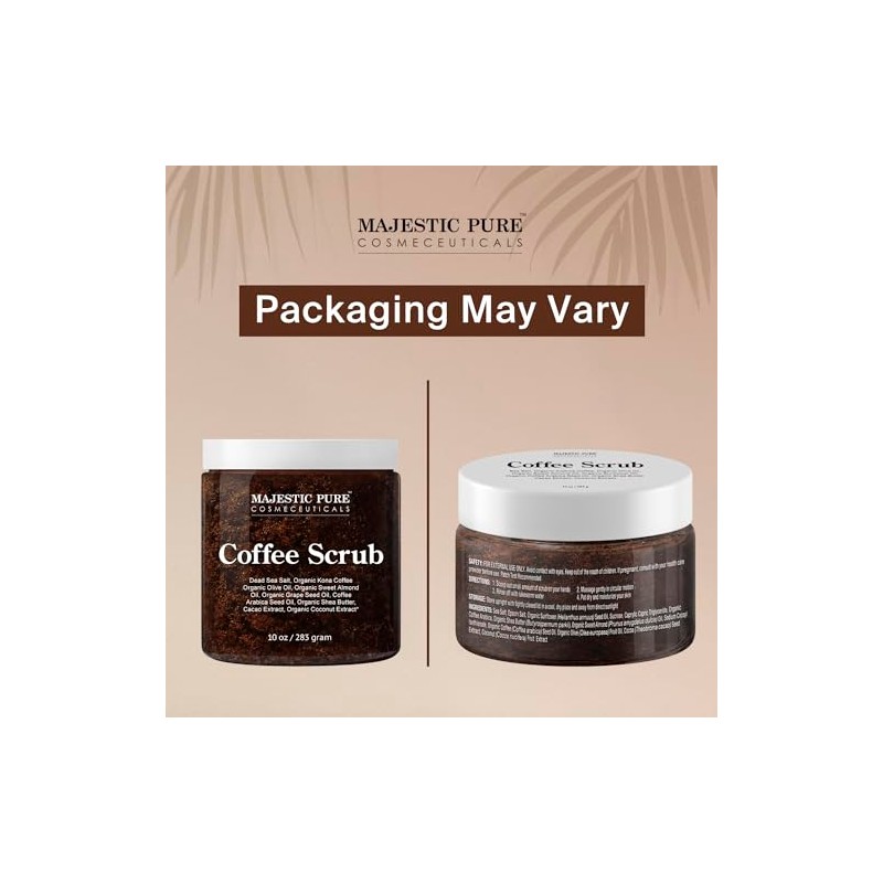 Majestic Pure Arabica Coffee Scrub - All Natural Body Scrub