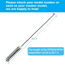 4Pcs Washer Suspension Rod Kit For Roper RTW4516FW1 RTW4516FW0 RTW4516FW2 RTW4641BQ1 RTW4641BQ0