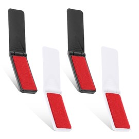 Foldable Lint Brush for Clothes, 4 Pcs Portable Travel Size Lint Remover Brush Reusable Mini Compact Lint Removal Tool for Furniture Couch Sofa Pet Hair Fabric Fluff Dust Removal (Black, White)