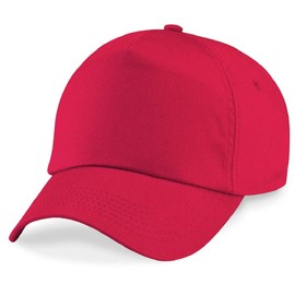 Beechfield - B10B Red Baseball Cap - Sun Hat, Sports Cap, Boy's Cap, Girl's Cap, Sun Hat, Sports Hat - 100% Cotton Twill Unisex Kid's Cap