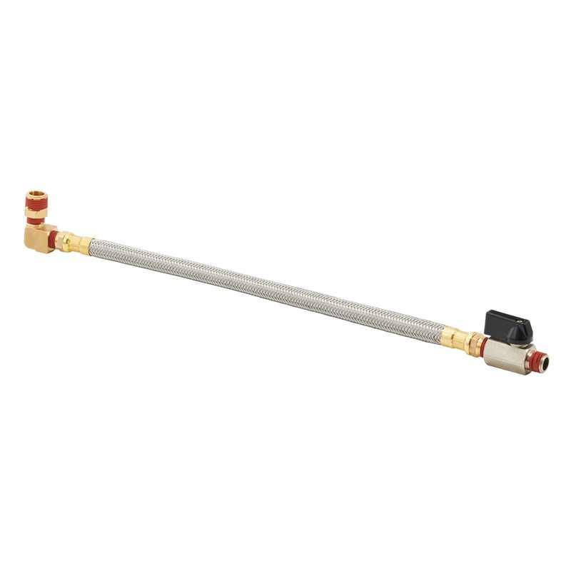Extended Tank Drain Valve Assembly Kit Flexible Braided Steel Tube