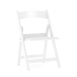 Flash Furniture Flash Furniture HERCULES Kids White Resin Folding Chair with White Vinyl Padded Seat