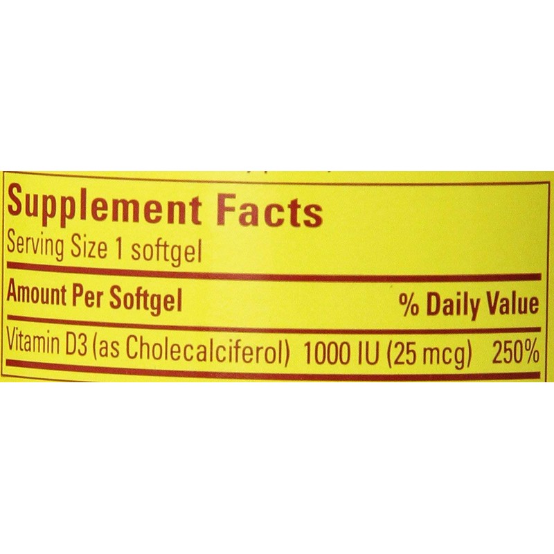 Nature Made® Vitamin D3 1000 IU, 600 Softgels