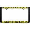 Unbranded Army Security Agency Proud US Veteran LICENSE PLATE FRAME