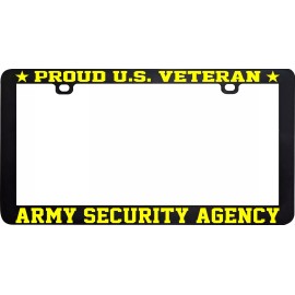 Unbranded Army Security Agency Proud US Veteran LICENSE PLATE FRAME HOLDER