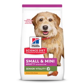 Hill's Science Diet Senior Vitality, Senior Adult 7+, Small & Mini Breeds Senior Premium Nutrition, Dry Dog Food, Chicken & Rice, 12.5 lb Bag