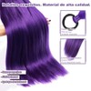 4 Paquetes Extensiones Cabello Morado 60cm Preestirado Trenzas Cosplay